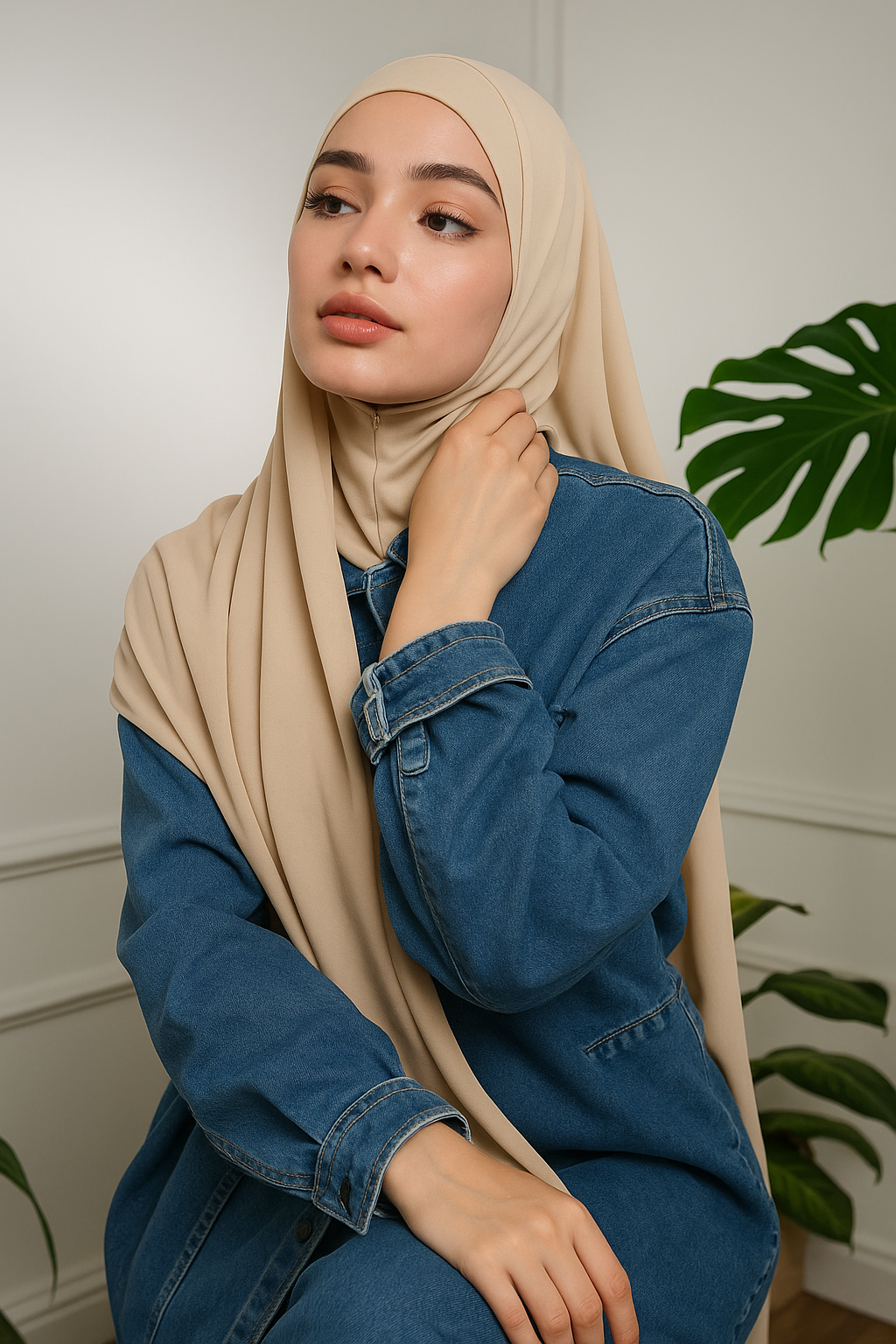 Flow Zip 3 in 1 hijab with attached Cap