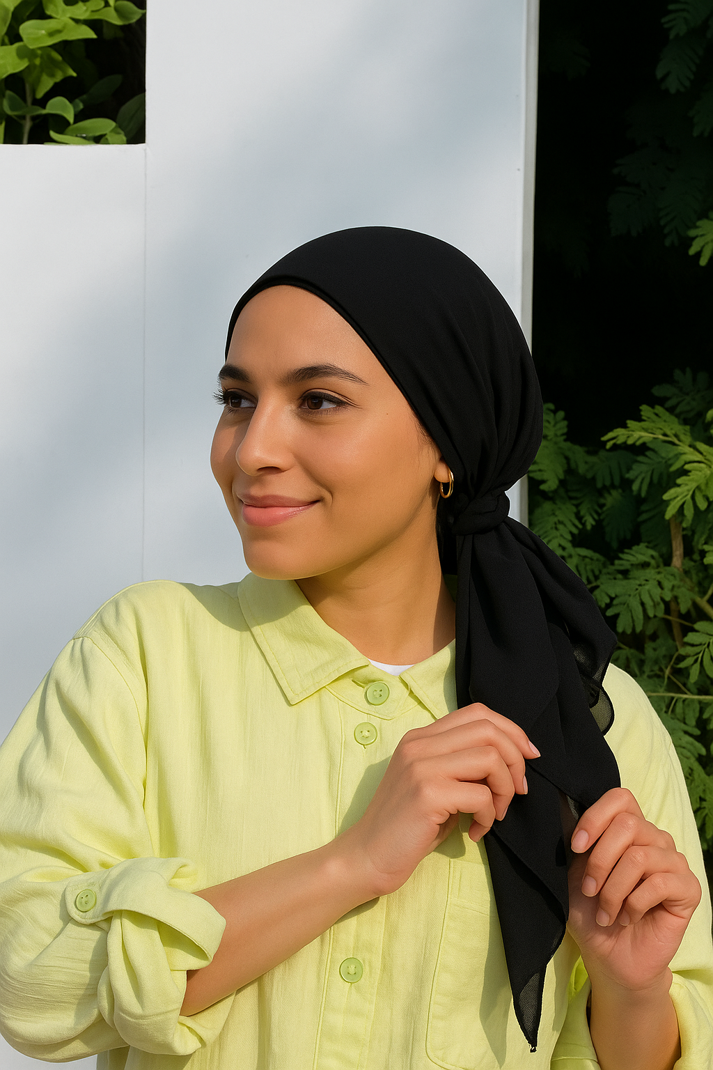 Easy Tie Turban with scrounchie pony
