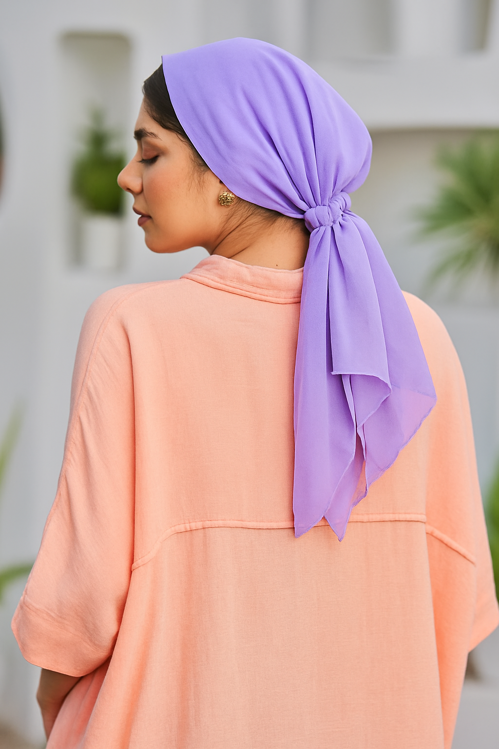 Easy Tie Turban with scrounchie pony