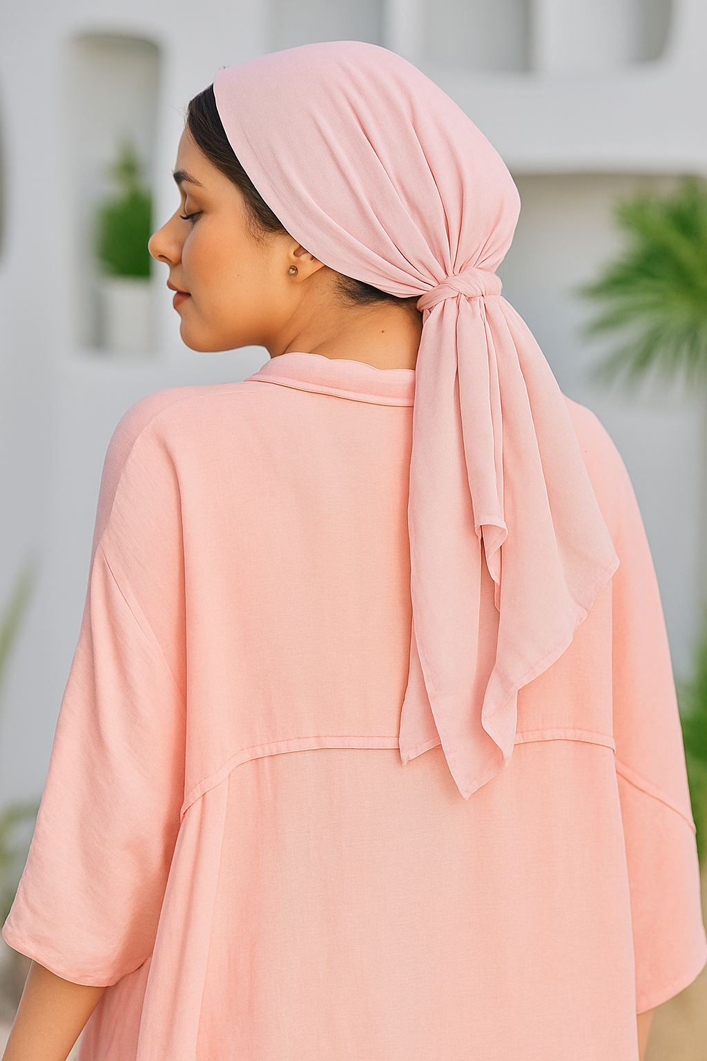 Easy Tie Turban with scrounchie pony