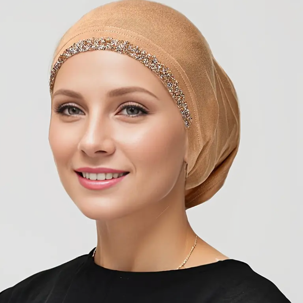 Crystal-studded hijab bonnet – Attraction Hijab
