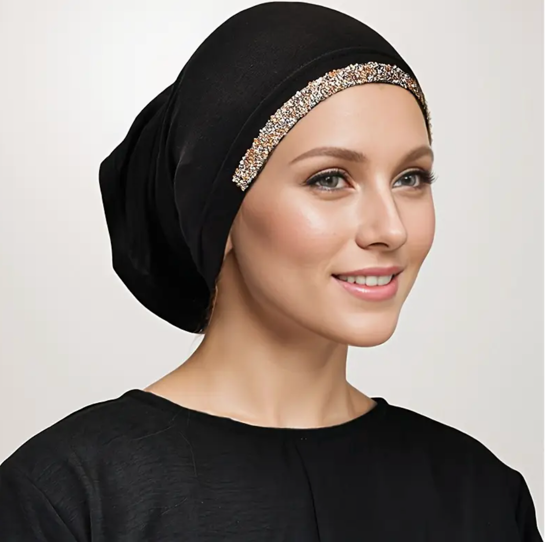 Crystal-studded hijab bonnet – Attraction Hijab