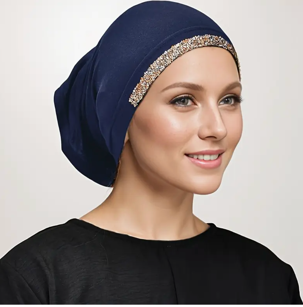 Crystal-studded hijab bonnet – Attraction Hijab