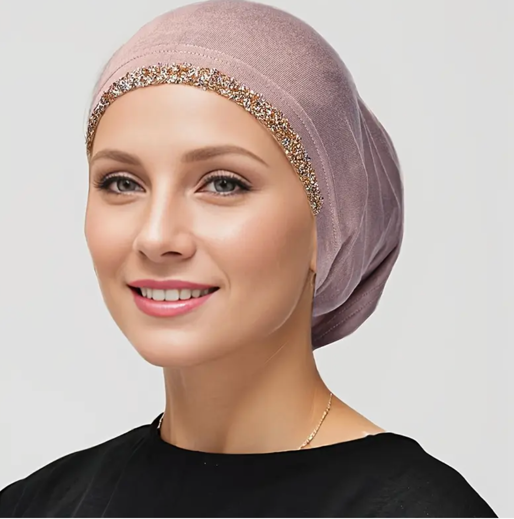 Crystal-studded hijab bonnet – Attraction Hijab