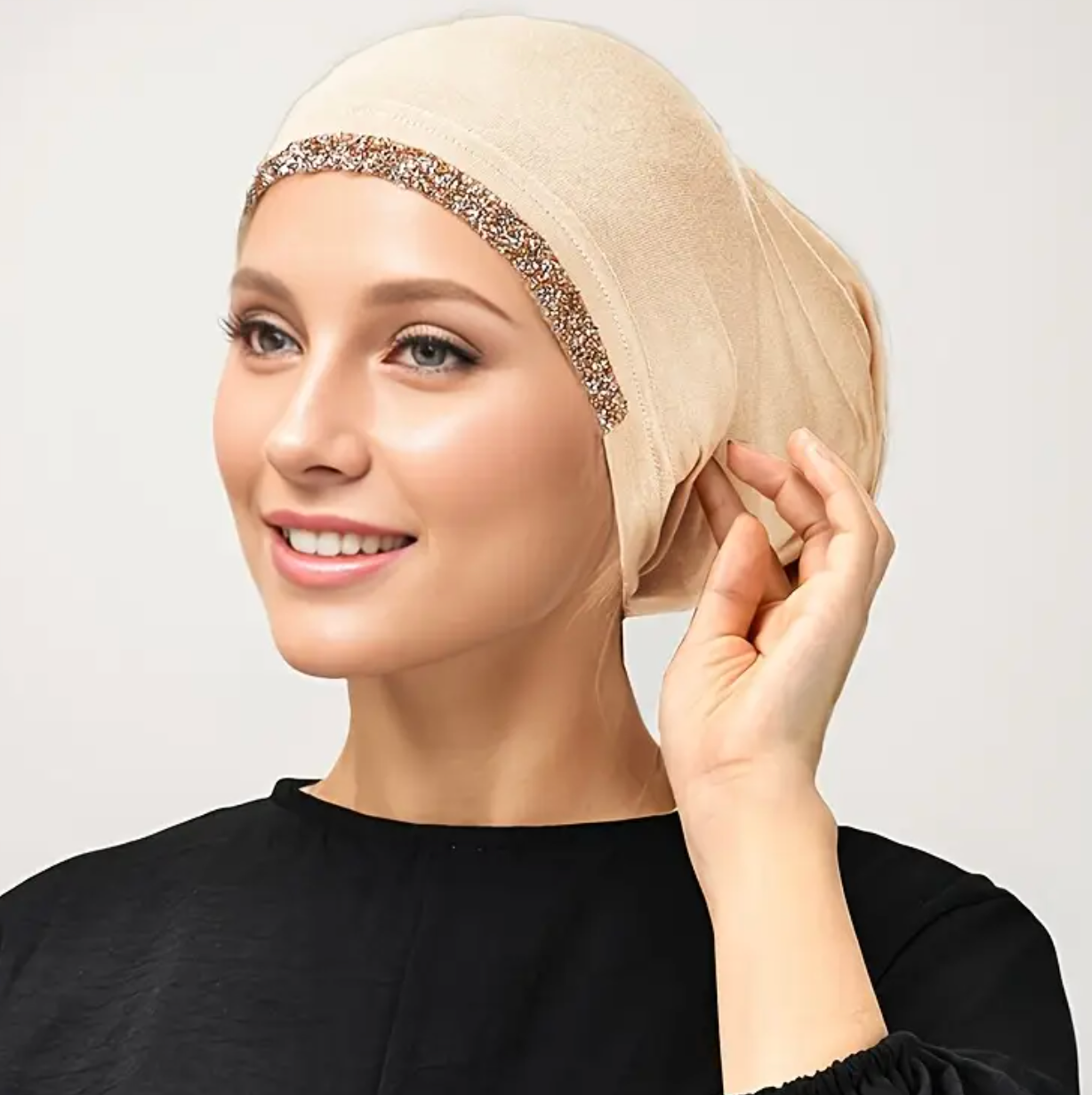 Crystal-studded hijab bonnet – Attraction Hijab