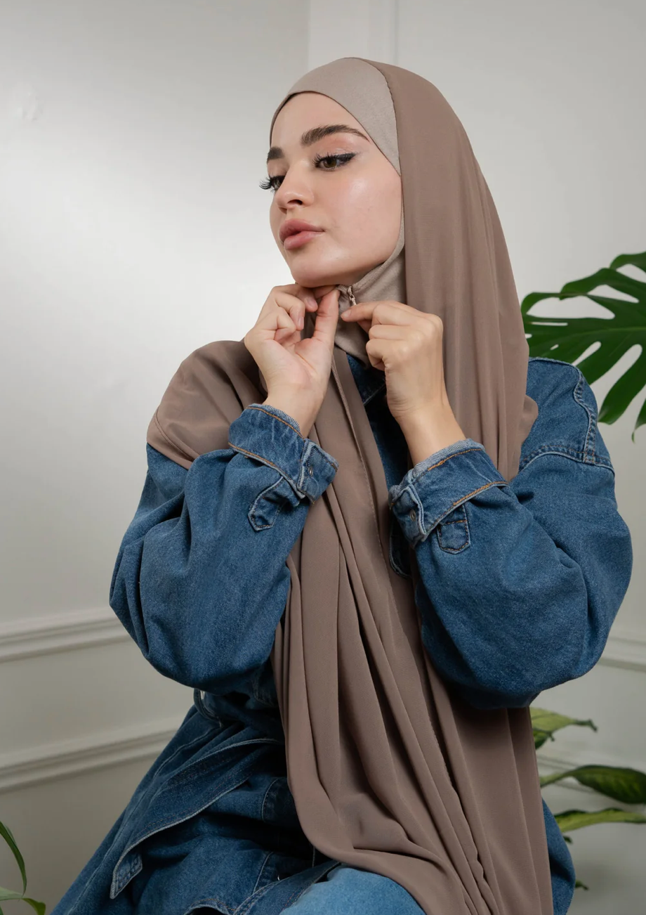 Flow Zip 3 in 1 hijab with attached Cap
