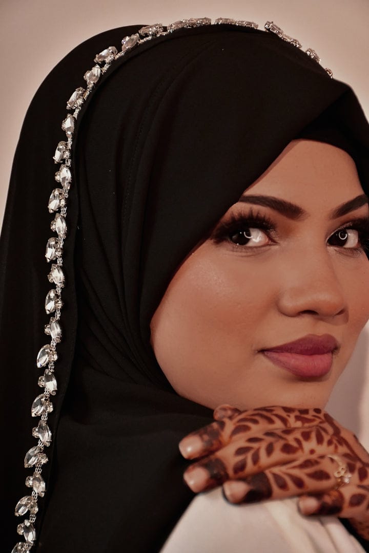 Embroidery Stud Hijab - Ready to Wear Fancy Instant Hijab