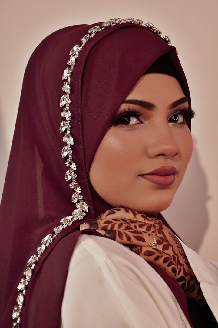 Embroidery Stud Hijab - Ready to Wear Fancy Instant Hijab