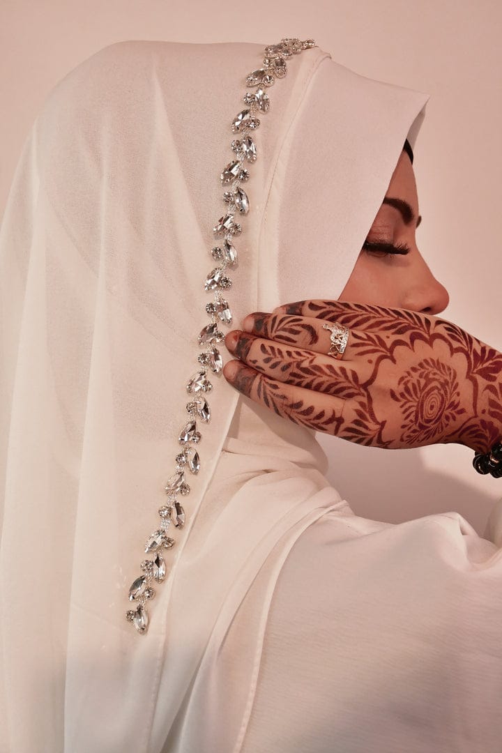 Embroidery Stud Hijab - Ready to Wear Fancy Instant Hijab