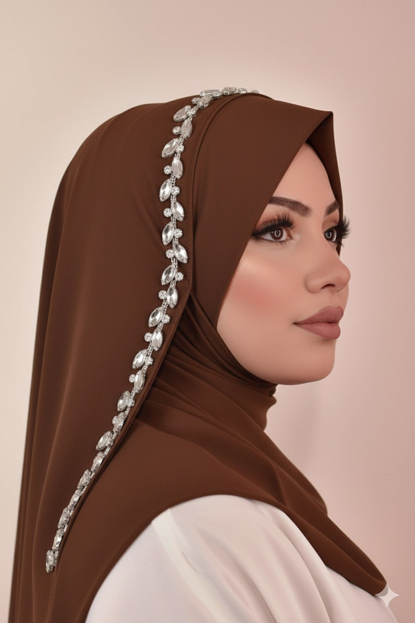 Embroidery Stud Hijab - Ready to Wear Fancy Instant Hijab