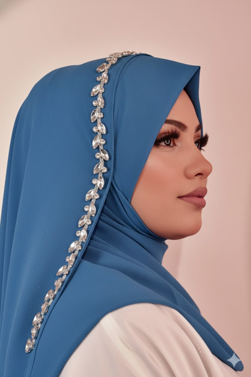 Embroidery Stud Hijab - Ready to Wear Fancy Instant Hijab