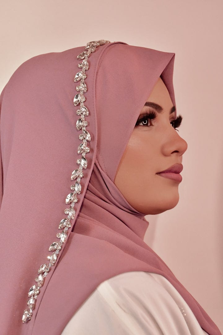 Embroidery Stud Hijab - Ready to Wear Fancy Instant Hijab