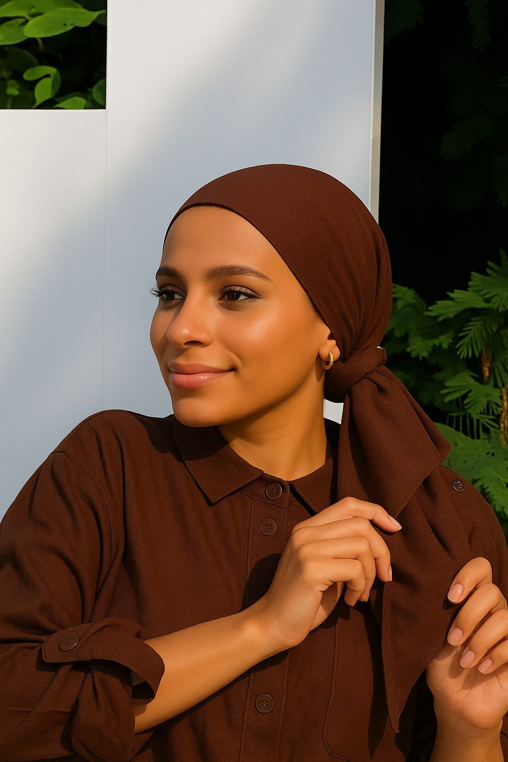 Easy Tie Turban with scrounchie pony