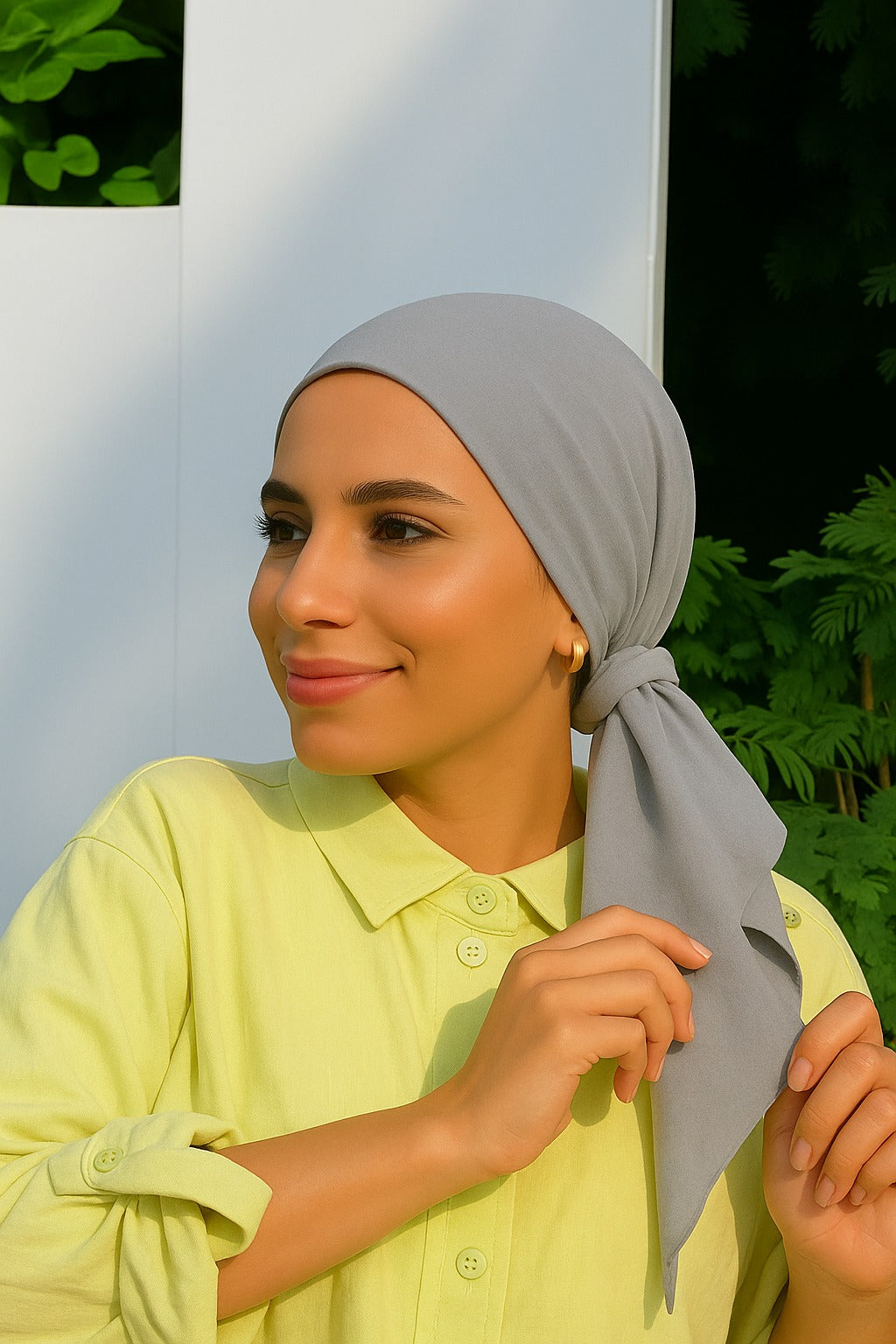 Easy Tie Turban with scrounchie pony