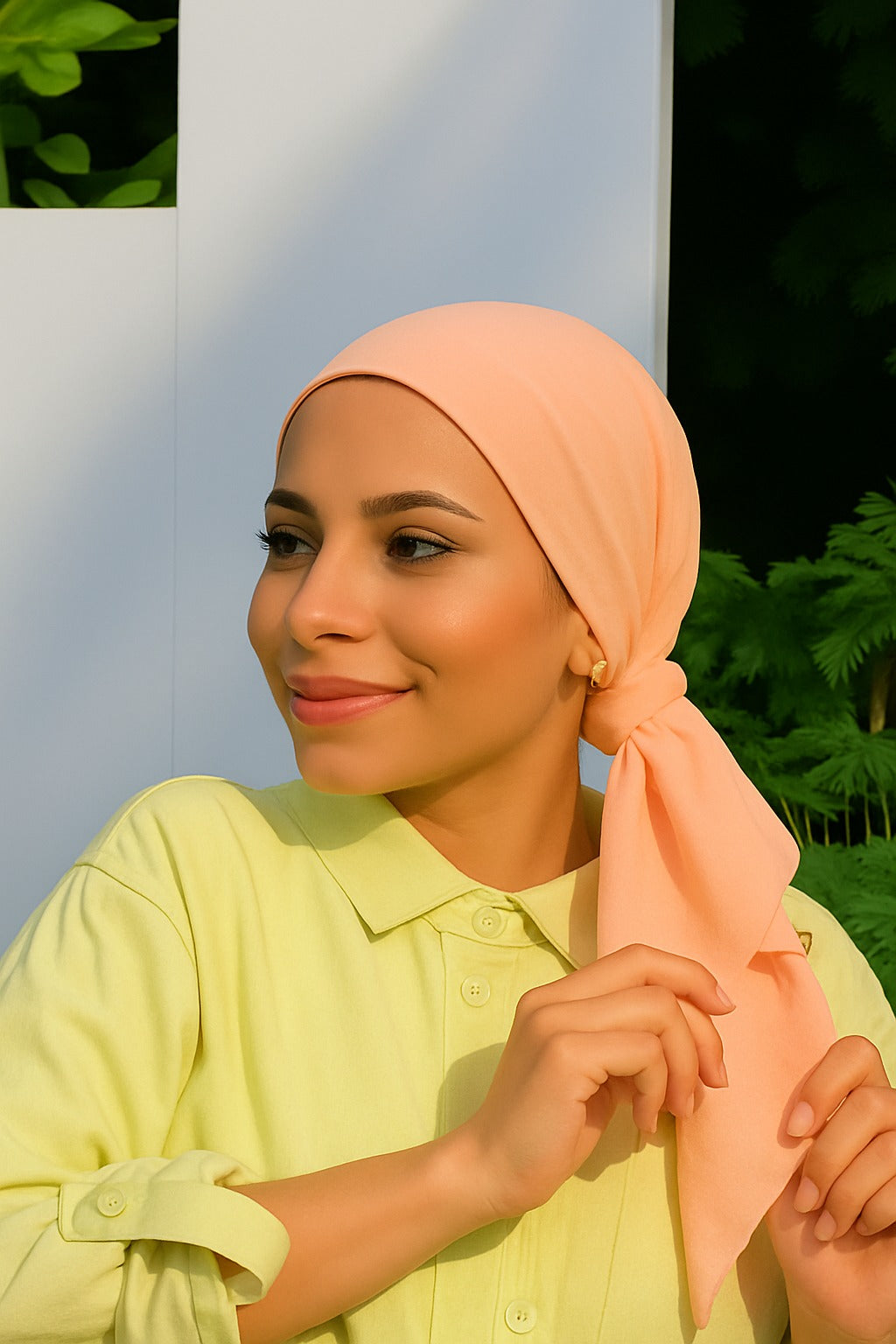 Easy Tie Turban with scrounchie pony
