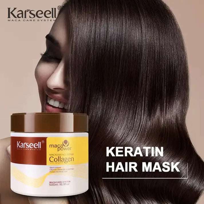 Karseell Collagen Hair Treatment Mask - Deep Repair Conditioning Argan Oil Collagen Hair Mask Essence For Dry Damaged & All Hair Types - 500ml