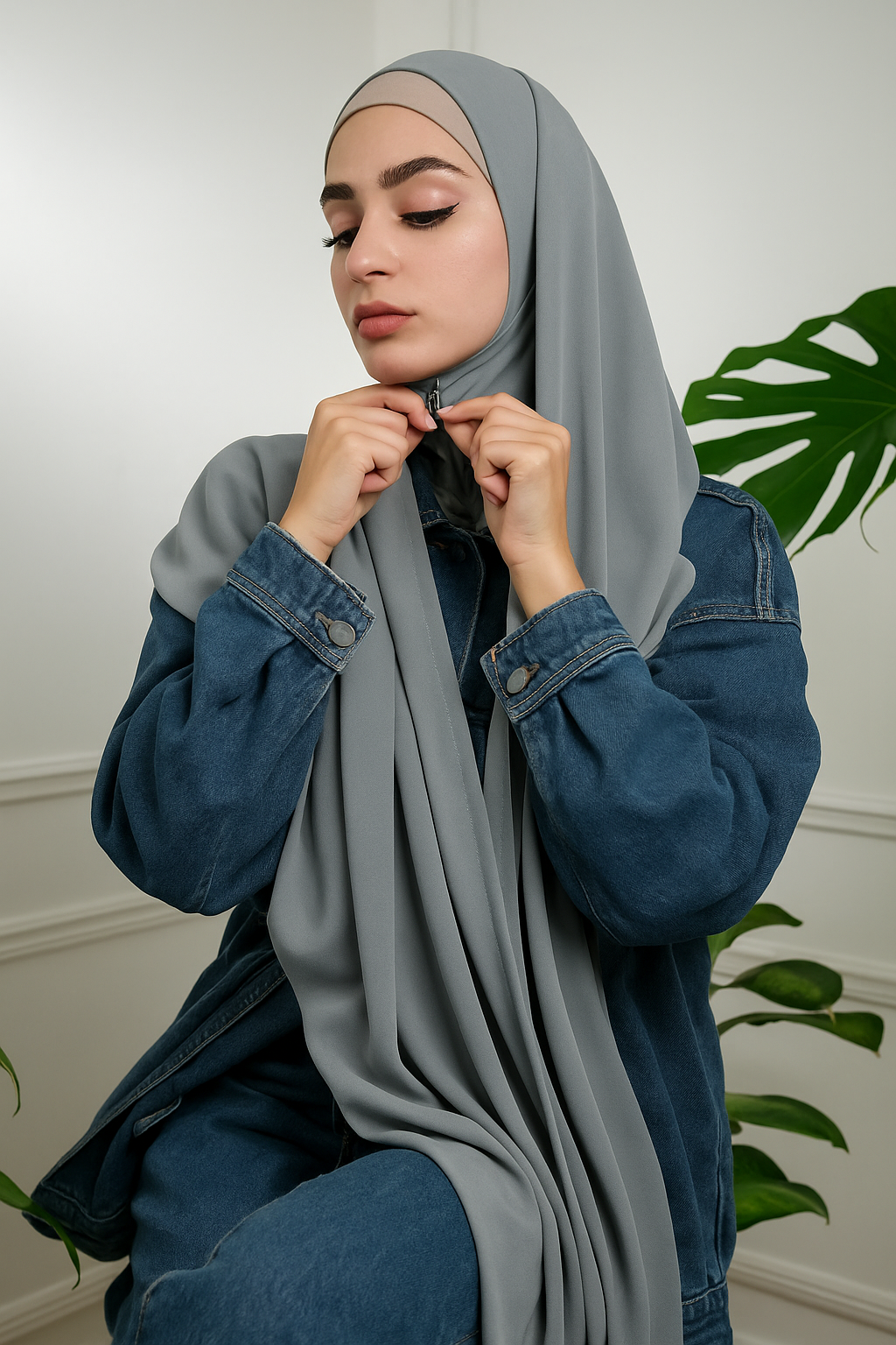 Flow Zip 3 in 1 hijab with attached Cap