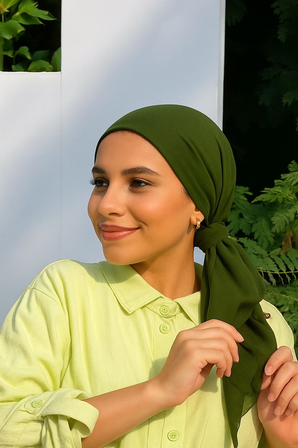 Easy Tie Turban with  scrounchie pony