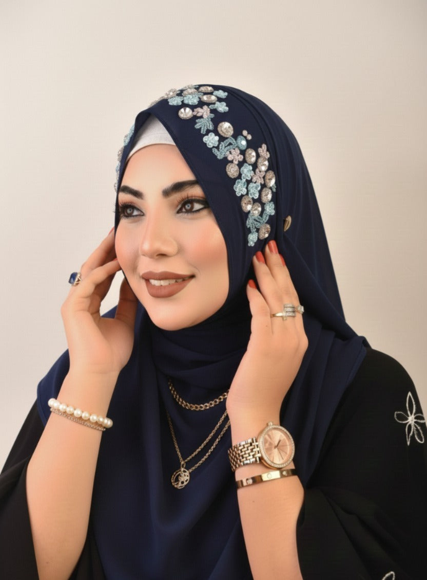Emirati Chiffon hand-worked hijab