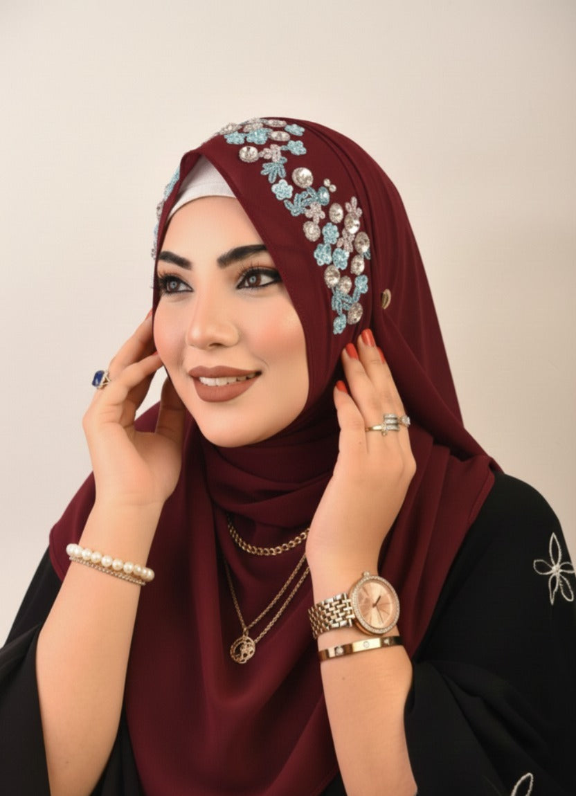 Emirati Chiffon hand-worked hijab