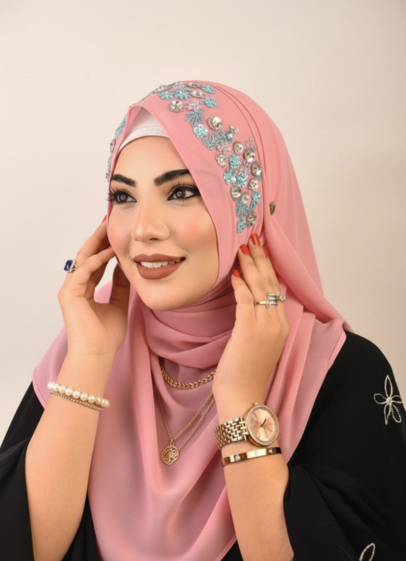 Emirati Chiffon hand-worked hijab