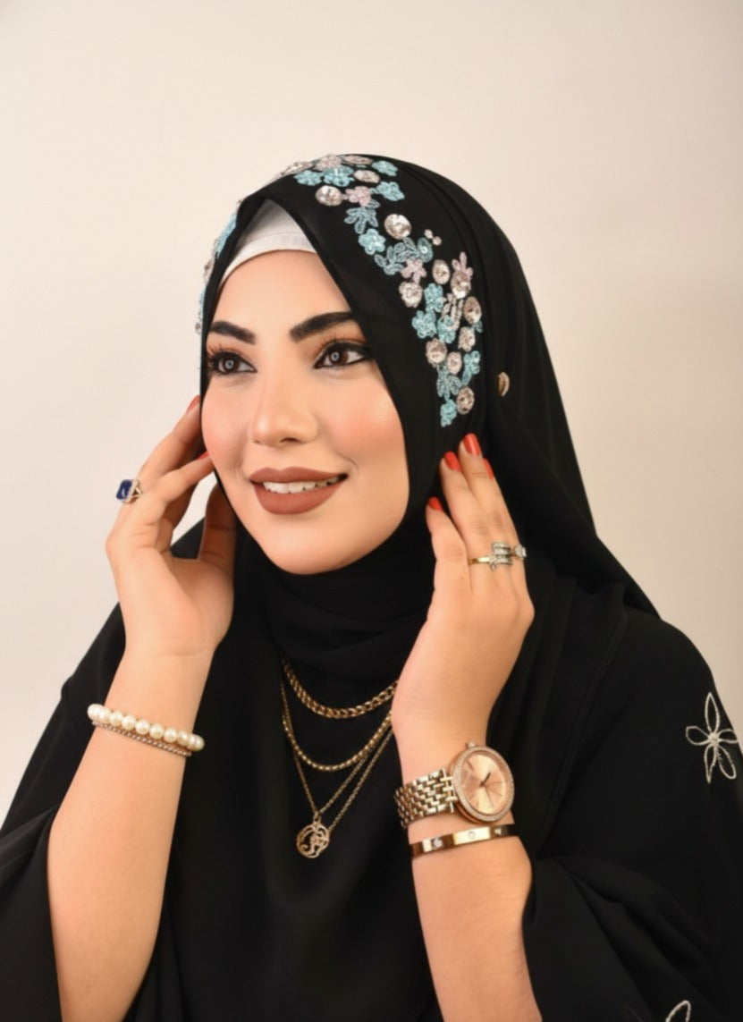 Emirati Chiffon hand-worked hijab
