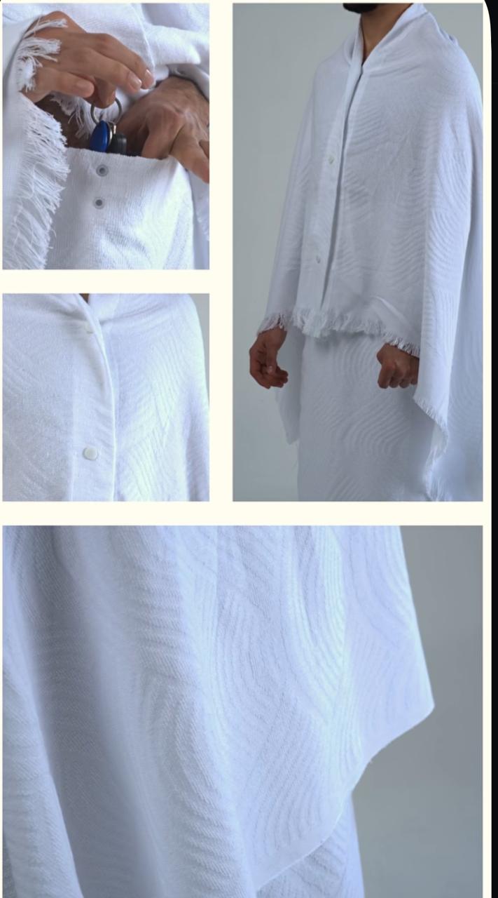 Easy to Wear Ahraam for Men - Pocket Ahraam with buttons