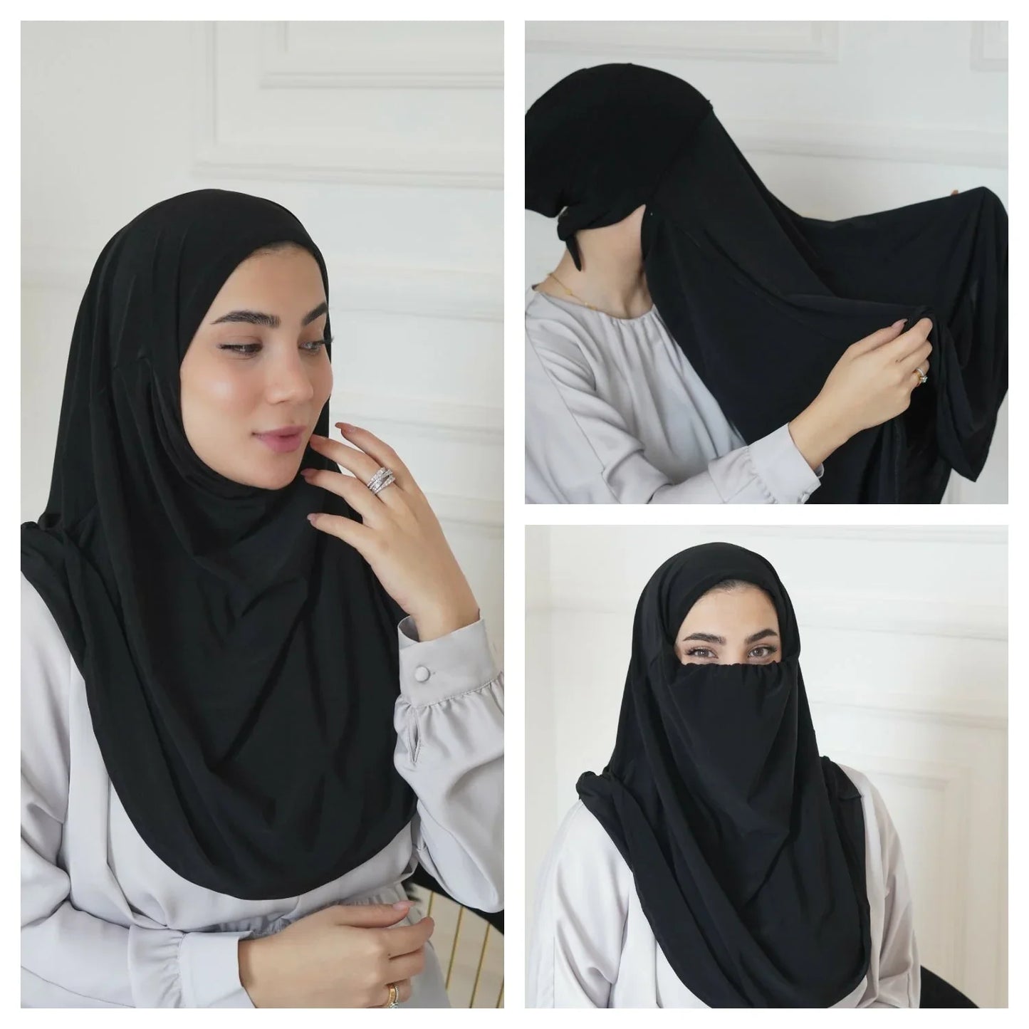 Hijab with attached niqab