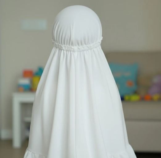 Fancy Kids Hijab - Flower Lace Namaz Hijab for Kids